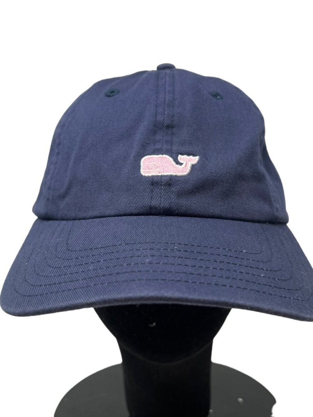 Vineyard Vines Pink Whale Logo Hat Blue Strapback Dad Cap Baseball Cap One Size
